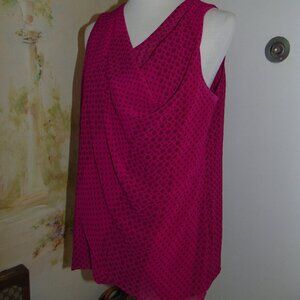 CAbi Sleeveless Semi Sheer Blouse Women’s Medium Fuchsia Pink Flowy Lightweight